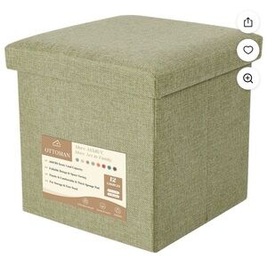 Green Storage Cube Ottoman
